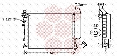 VAN WEZEL Radiaator,mootorijahutus 09002149